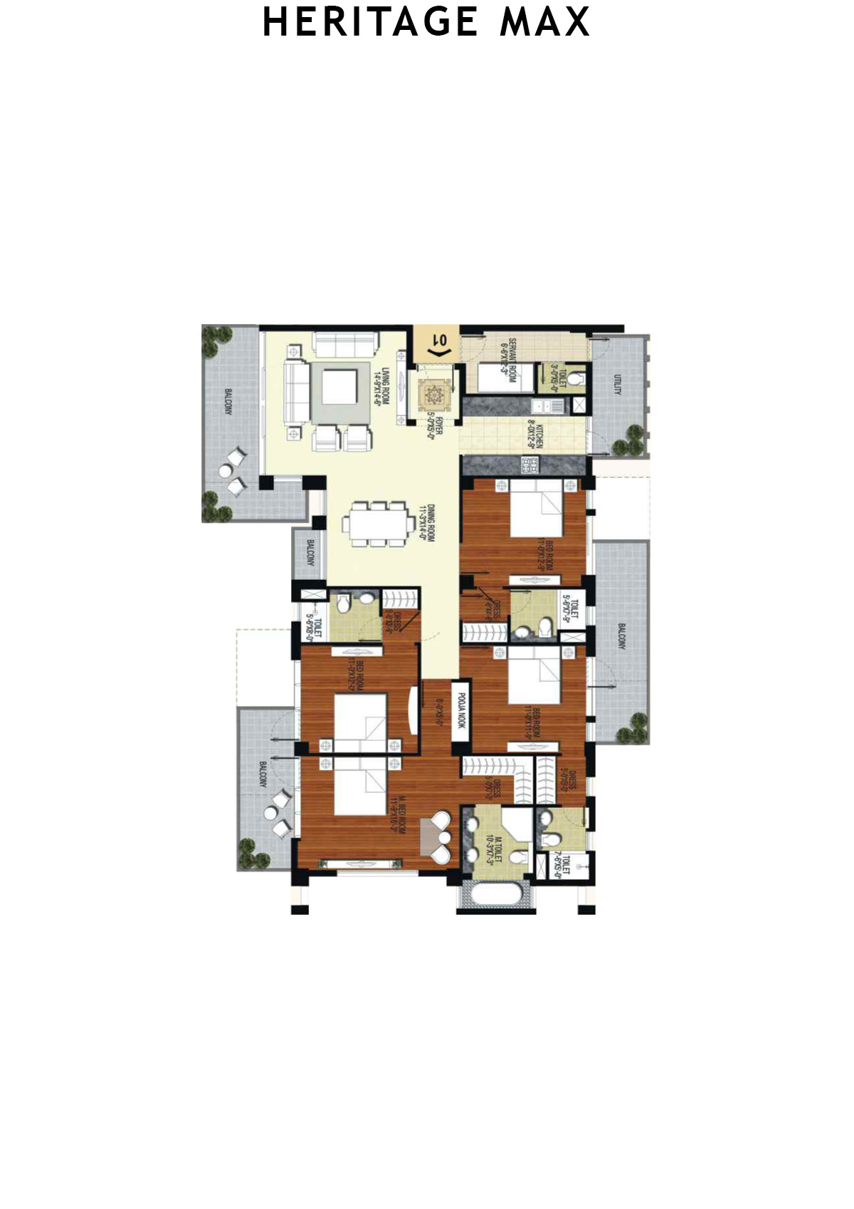 Heritage Max Tower F Unit 1 Floor Plan
