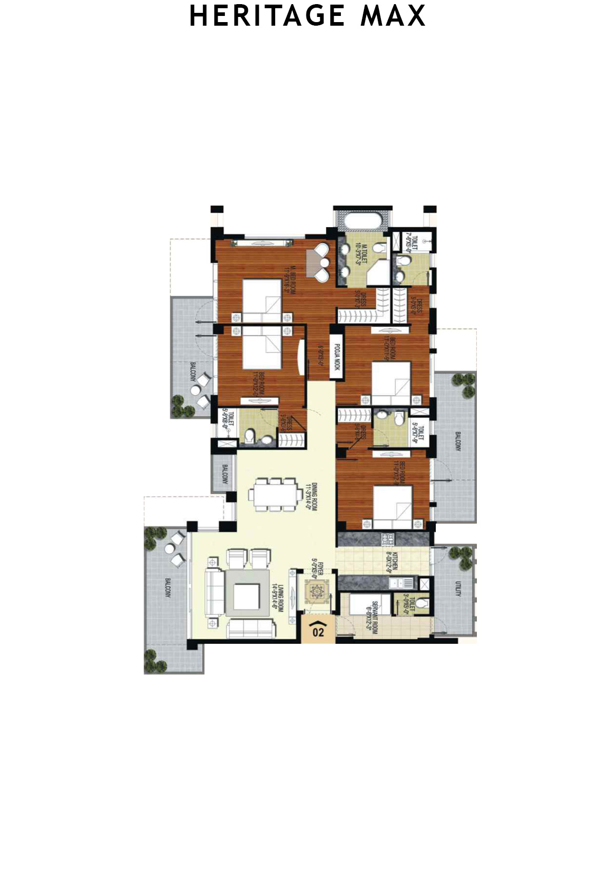 Heritage Max Tower F Unit 2 Floor Plan