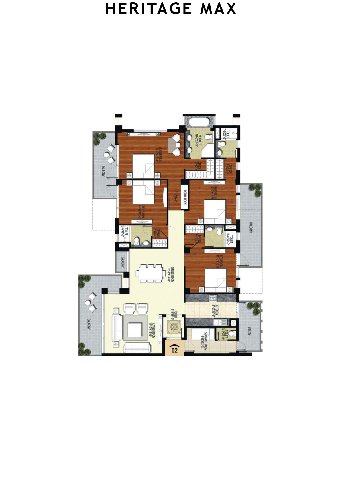 Heritage Max Tower F Unit 2 Floor Plan