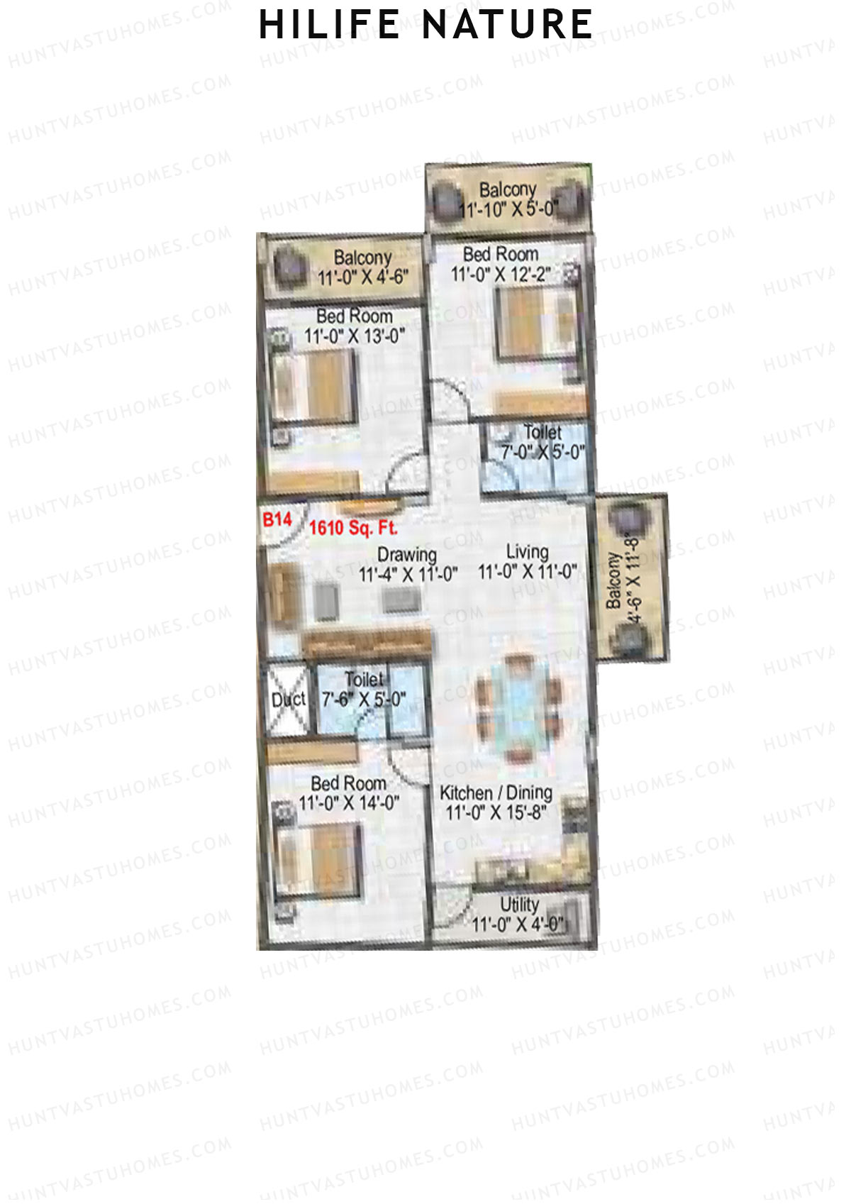 Hilife Nature Block B Unit 14 Floor Plan