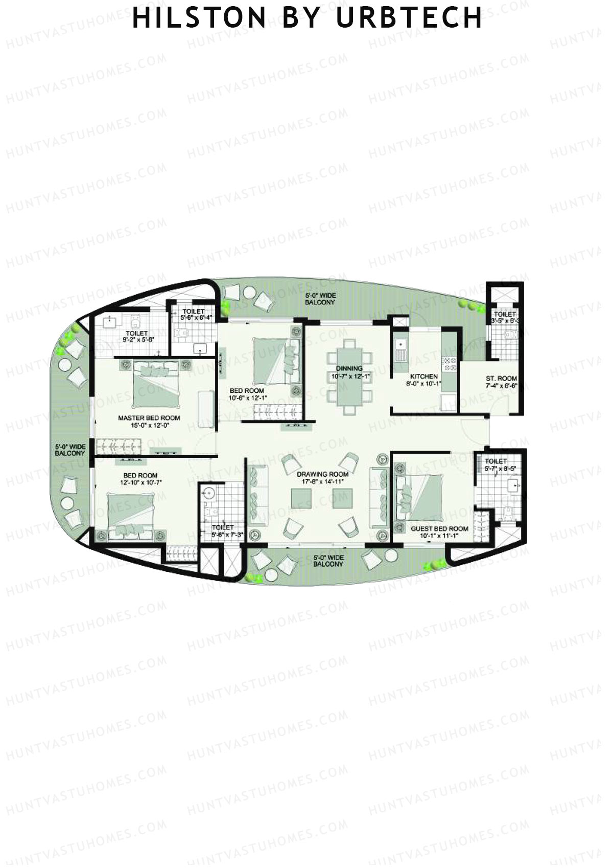 Hilston By Urbtech Tower 1 Unit 2 Floor Plan