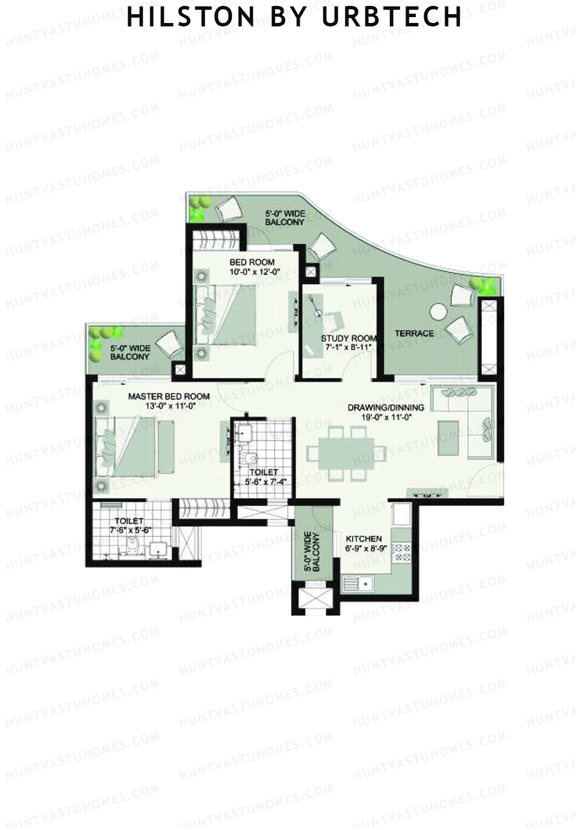 Hilston By Urbtech Tower B Unit 3 Floor Plan