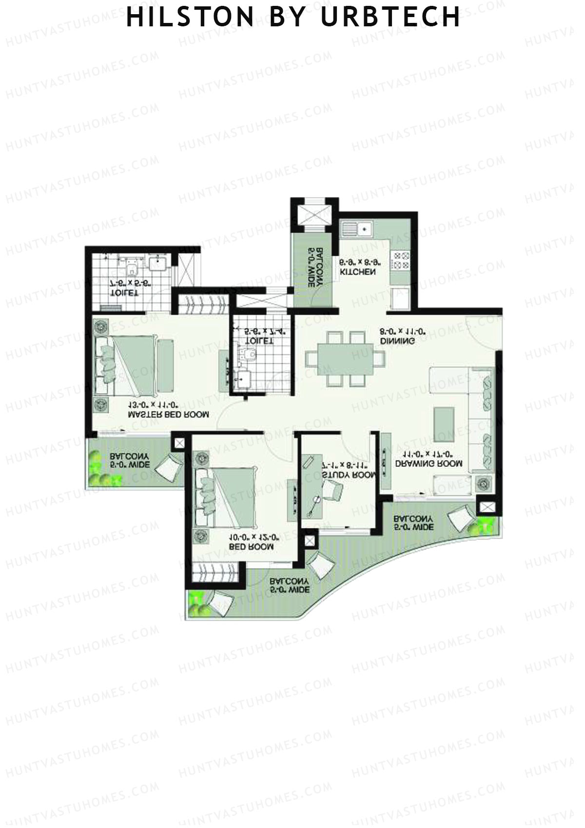 Hilston By Urbtech Tower C Unit 2 Floor Plan