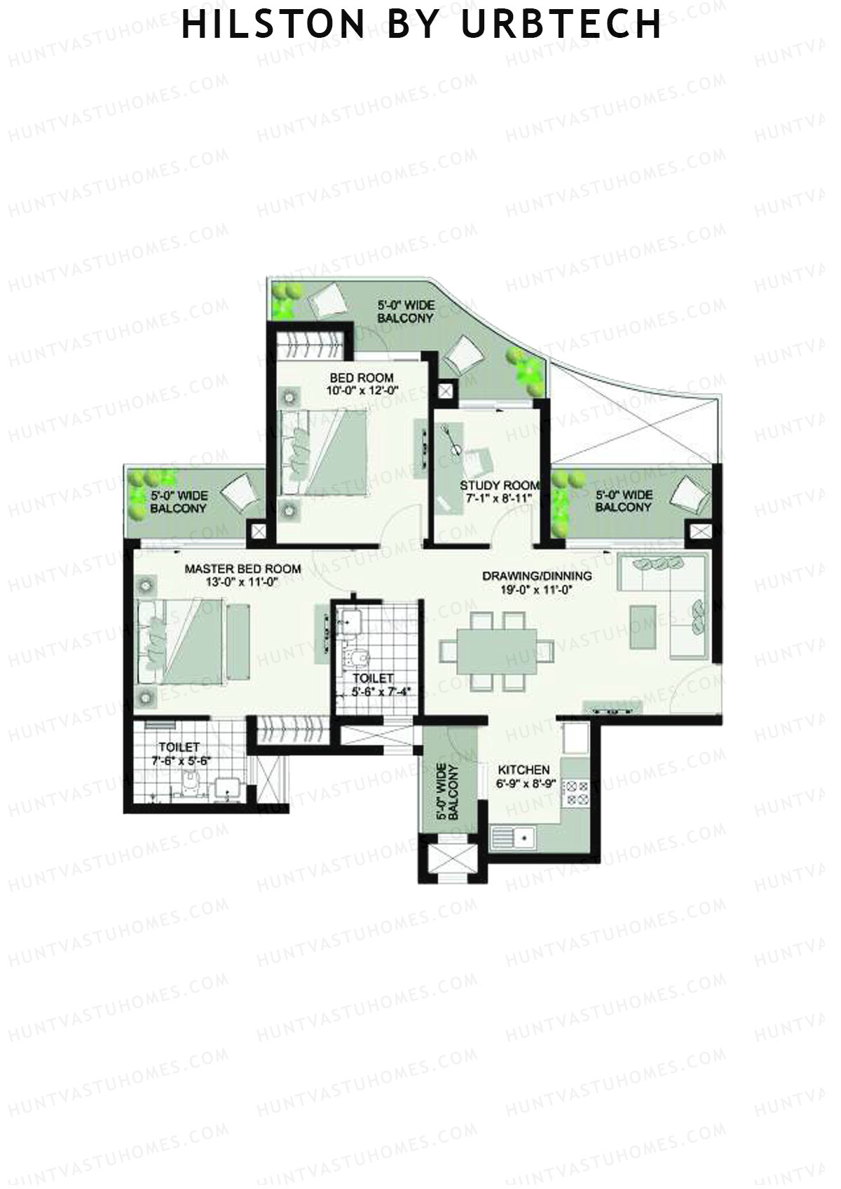 Hilston By Urbtech Tower C Unit 3 Floor Plan