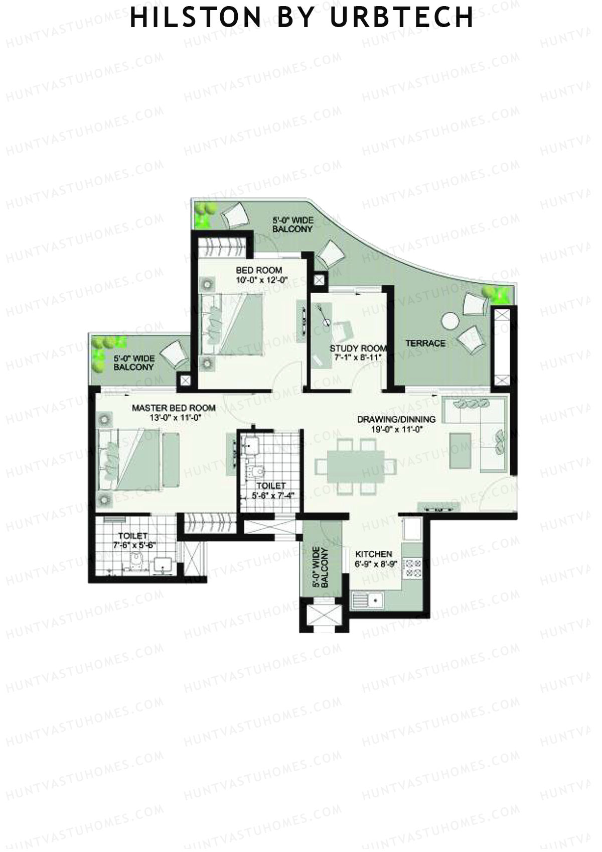 Hilston By Urbtech Tower C Unit 3 Floor Plan