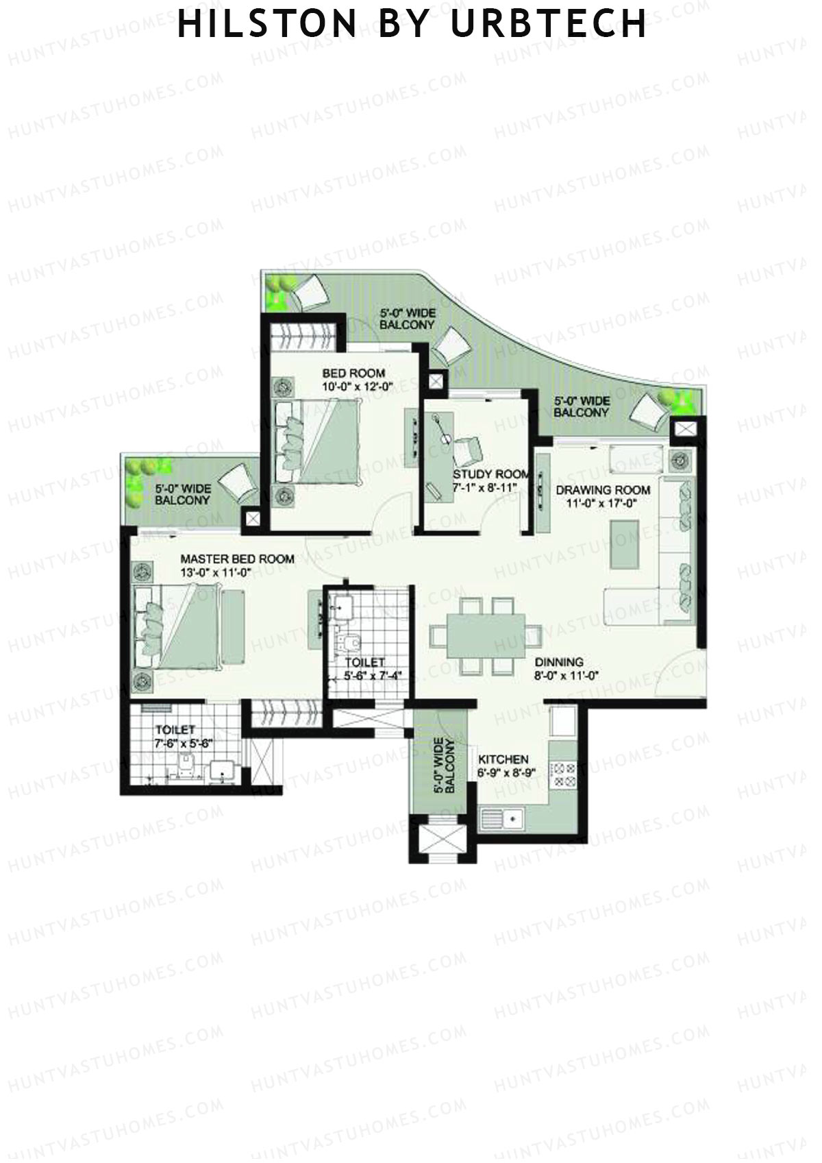 Hilston By Urbtech Tower C Unit 3 Floor Plan