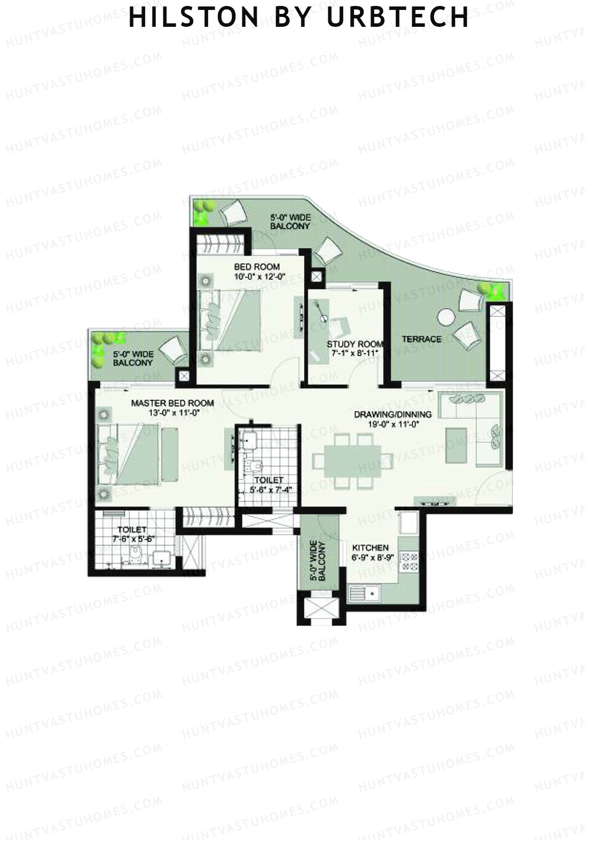 Hilston By Urbtech Tower E Unit 3 Floor Plan