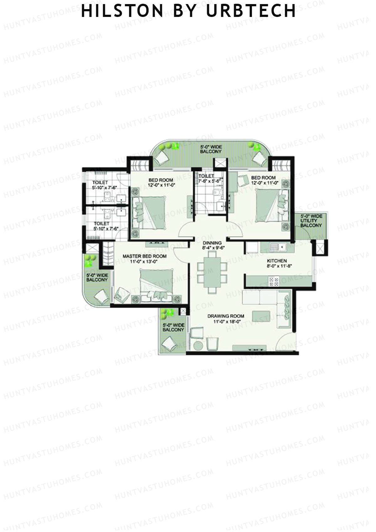 Hilston By Urbtech Tower H Unit 1 Floor Plan