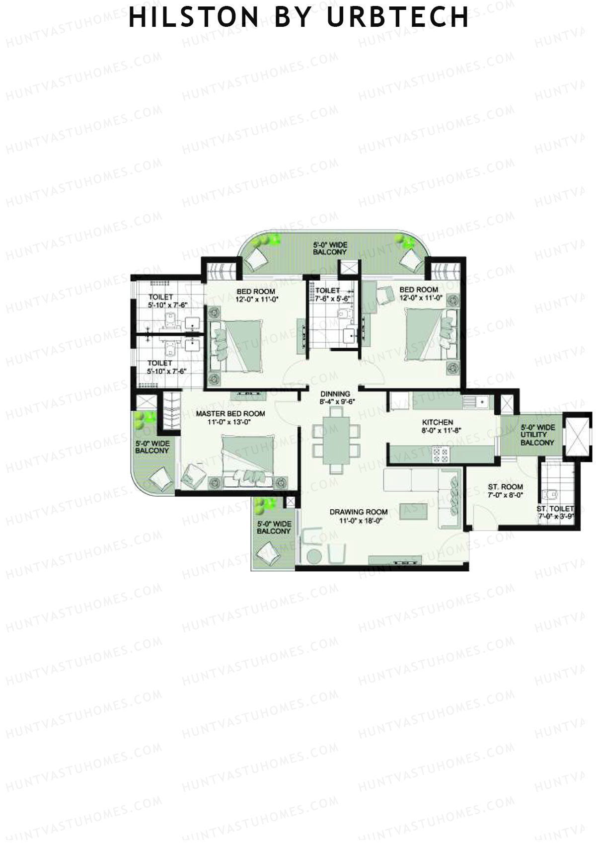 Hilston By Urbtech Tower H Unit 1 Floor Plan