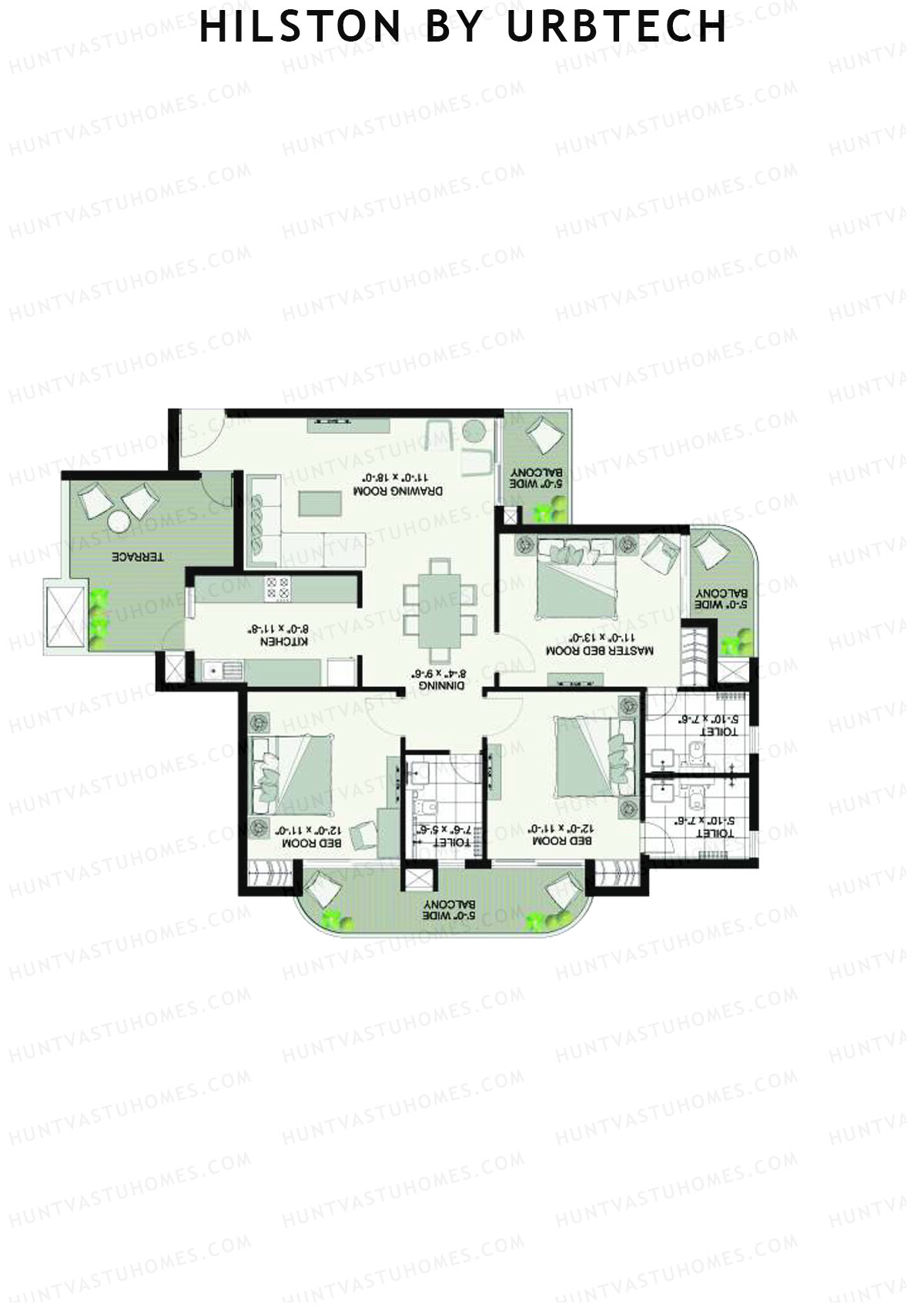 Hilston By Urbtech Tower H Unit 3 Floor Plan