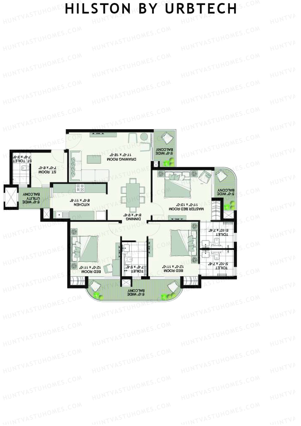 Hilston By Urbtech Tower H Unit 3 Floor Plan