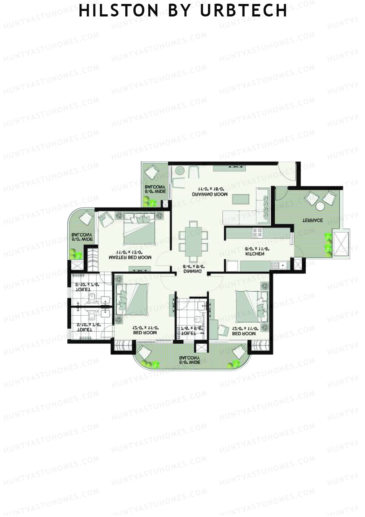 Hilston By Urbtech Tower H Unit 4 Floor Plan