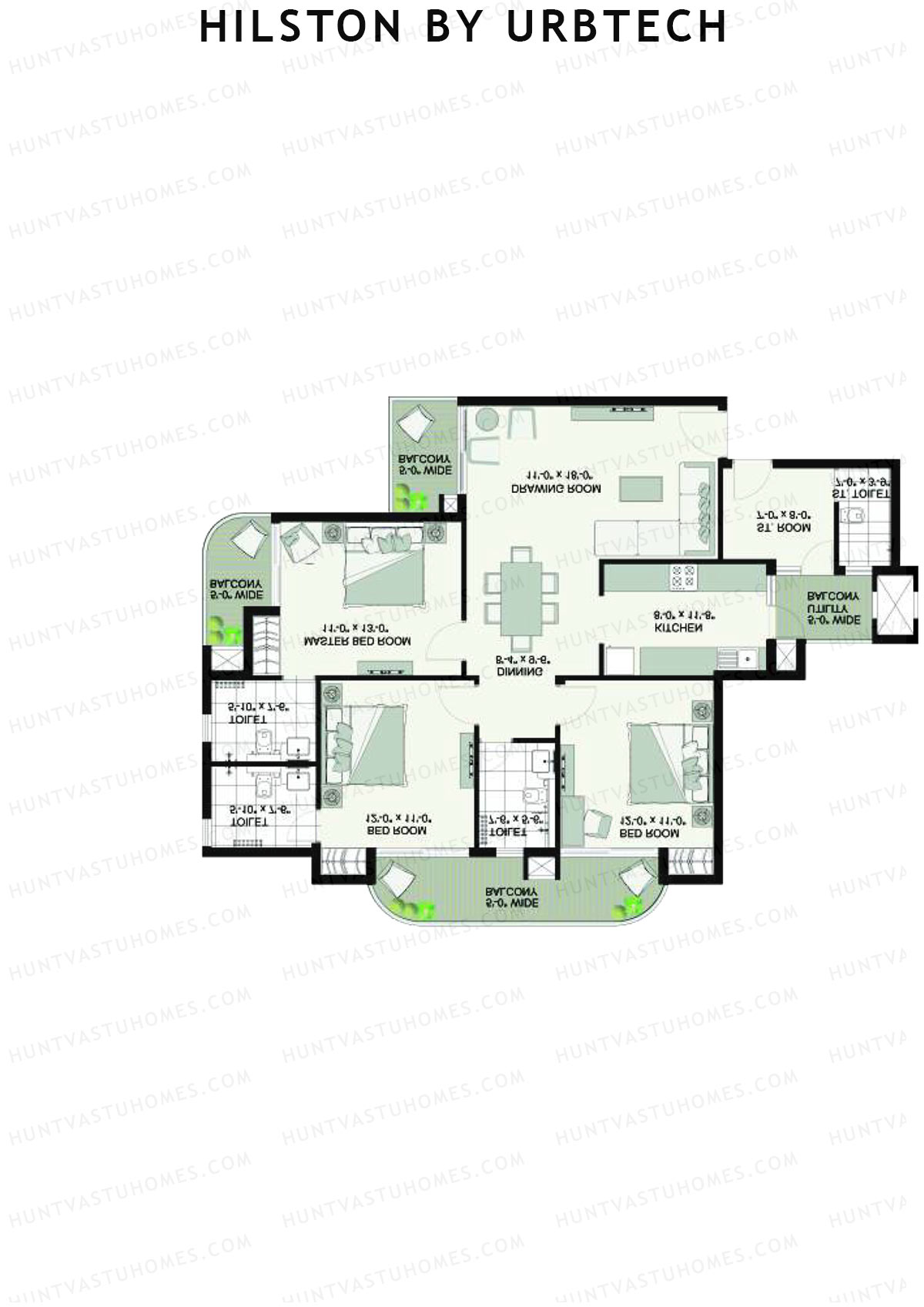 Hilston By Urbtech Tower H Unit 4 Floor Plan