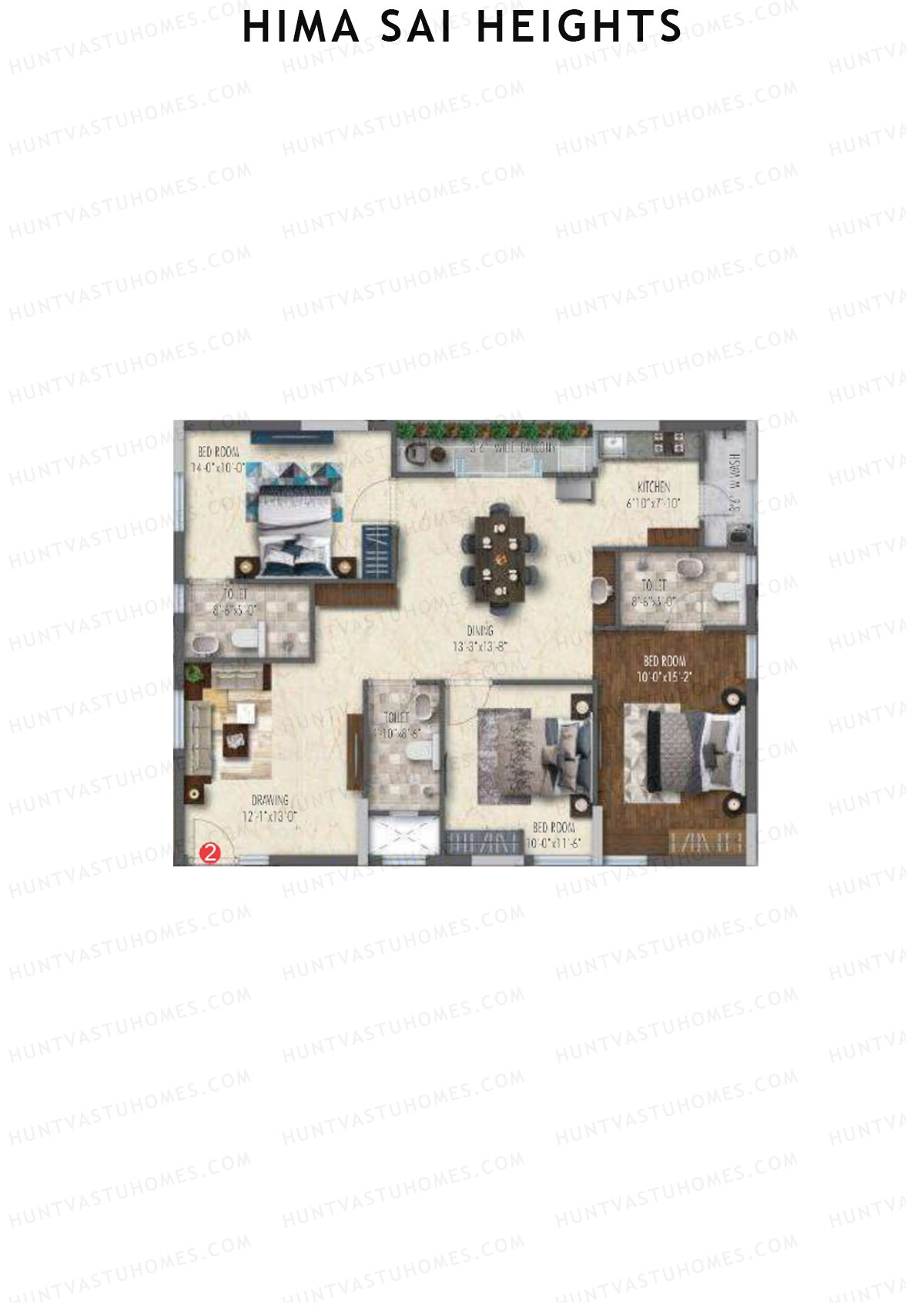 Hima Sai Heights Tower A Unit 2 Floor Plan