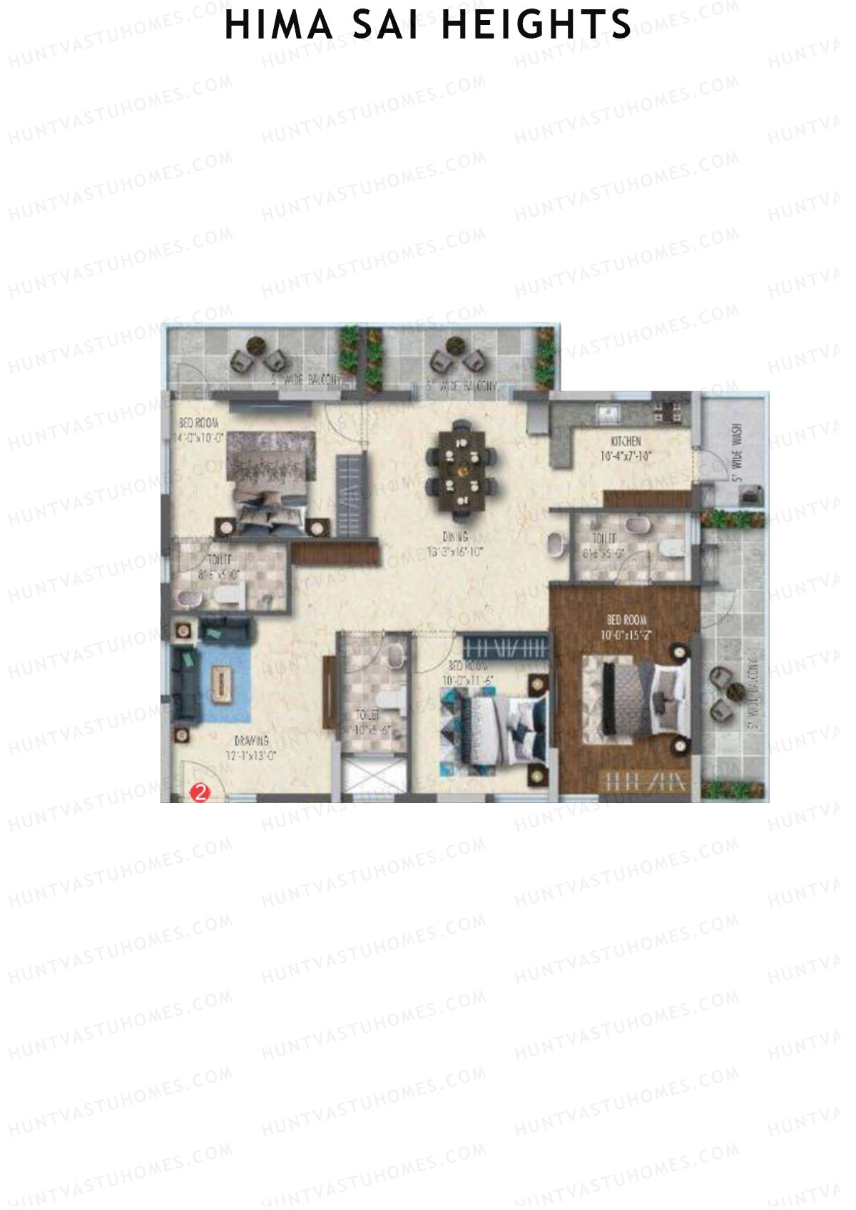 Hima Sai Heights Tower A Unit 2 Floor Plan