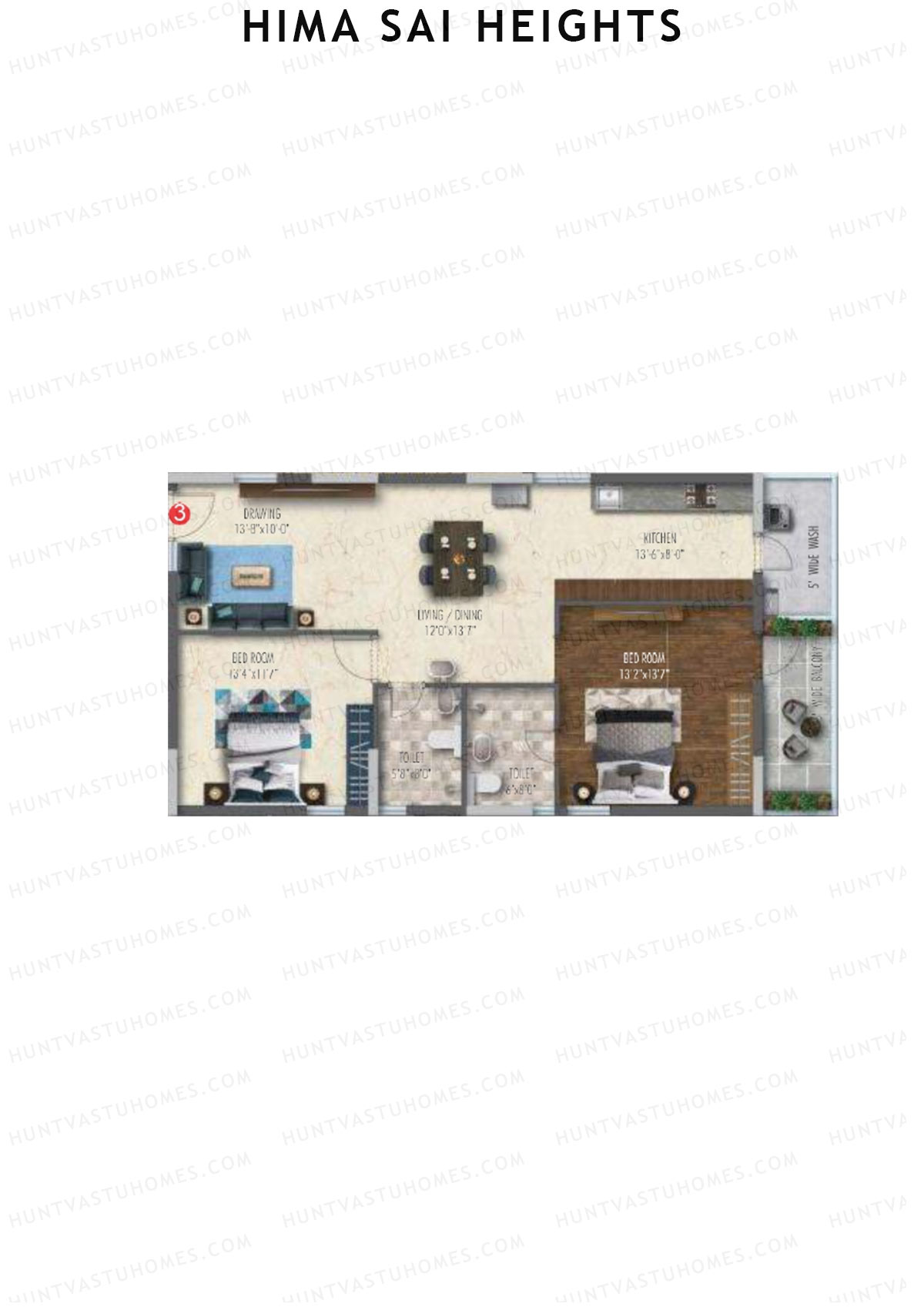 Hima Sai Heights Tower A Unit 3 Floor Plan