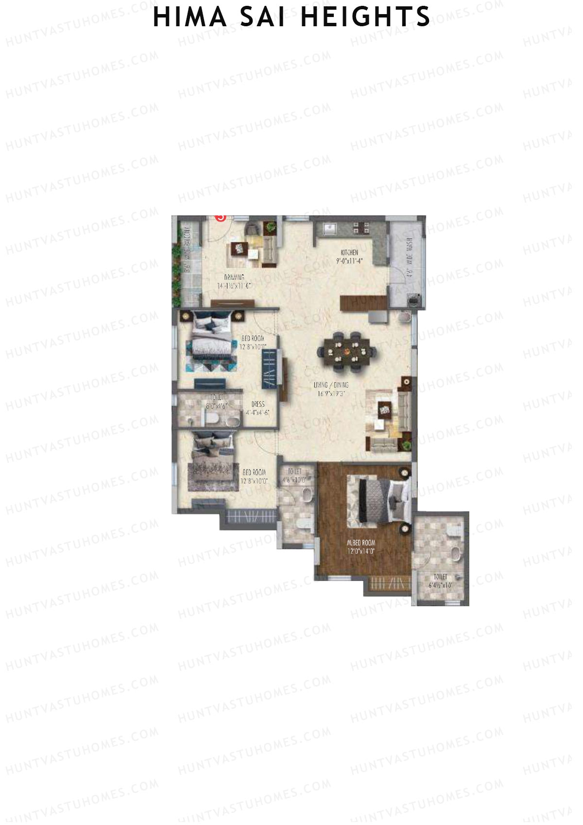 Hima Sai Heights Tower A Unit 5 Floor Plan