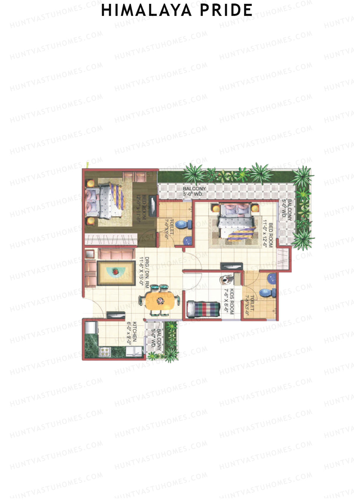 Himalaya Pride Tower B Unit 17 Floor Plan