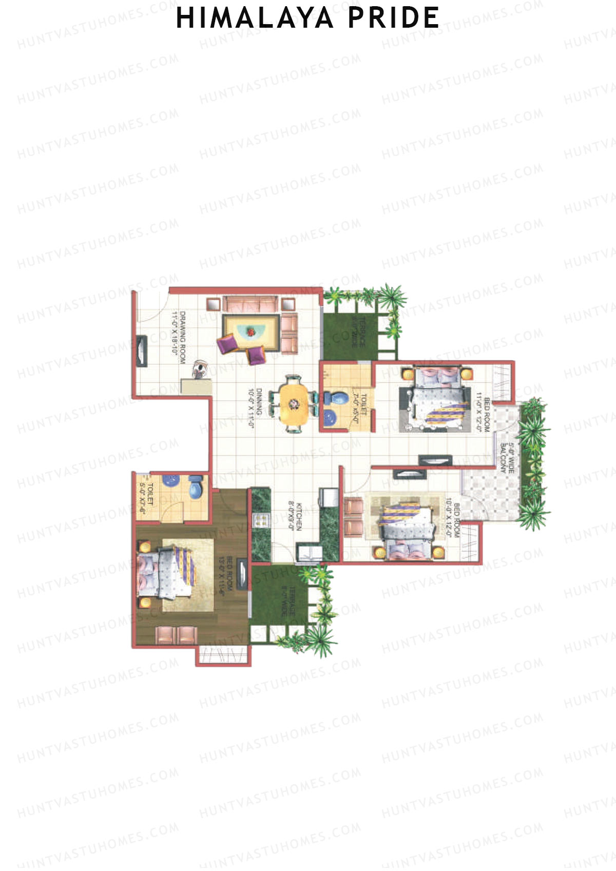 Himalaya Pride Tower B Unit 1 Floor Plan