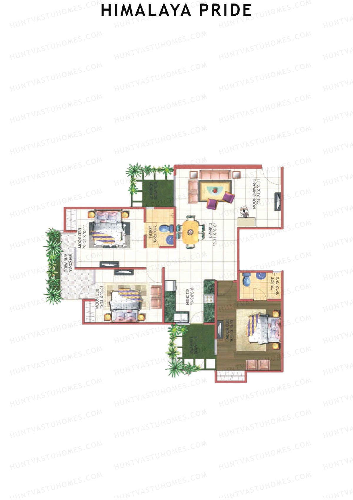 Himalaya Pride Tower B Unit 2 Floor Plan