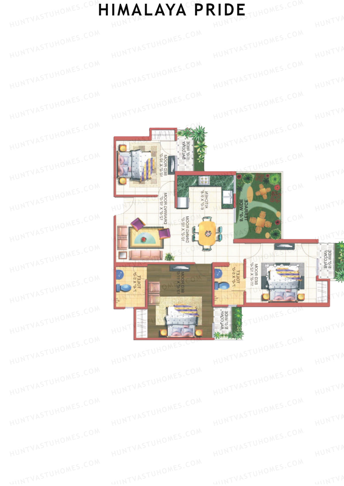 Himalaya Pride Tower B Unit 3 Floor Plan
