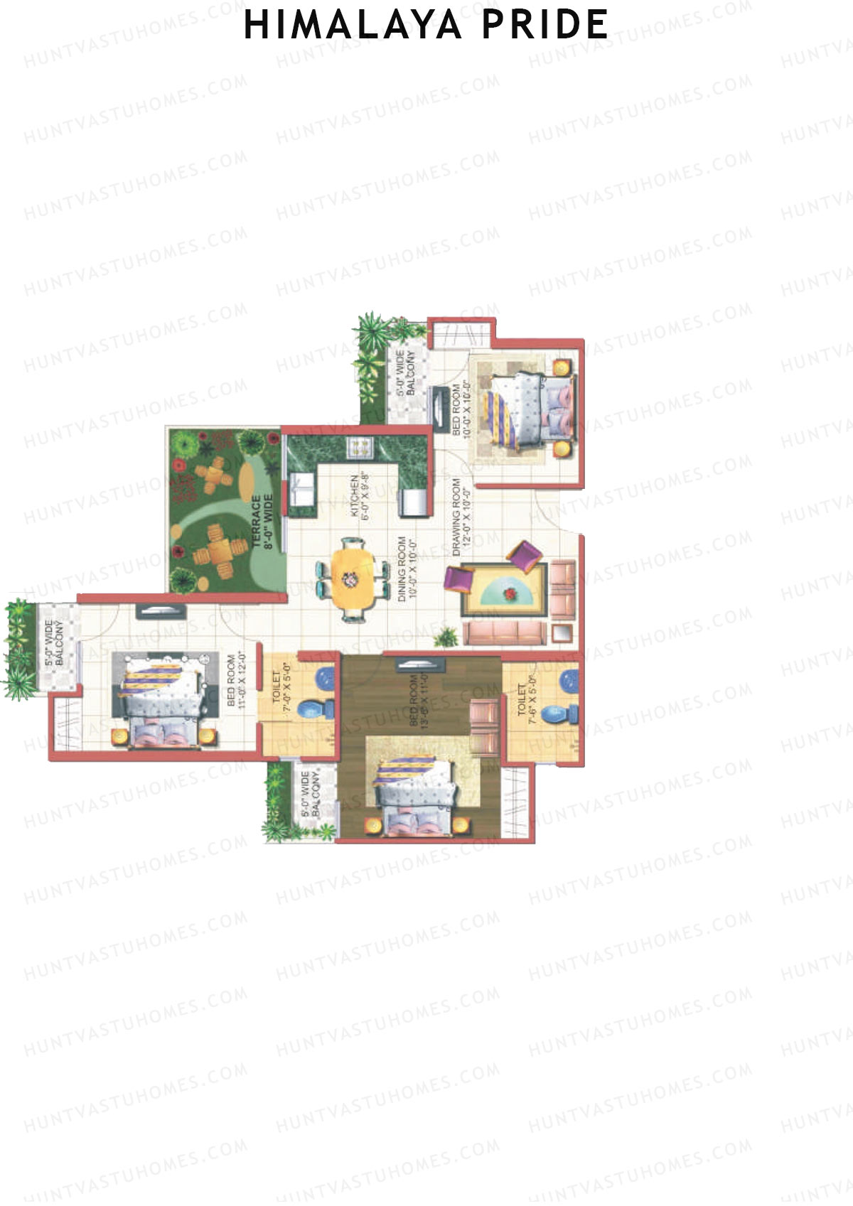 Himalaya Pride Tower B Unit 4 Floor Plan