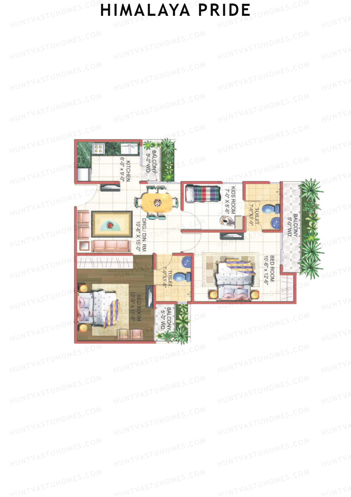Himalaya Pride Tower B Unit 7 Floor Plan