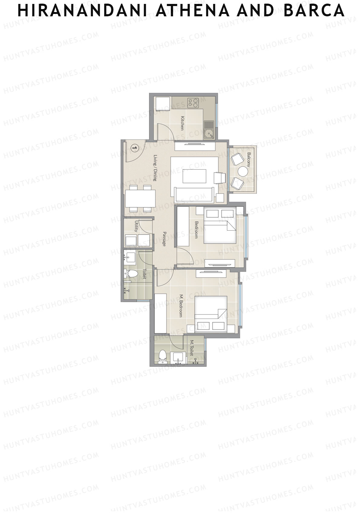 Hiranandani Athena and Barca Athena Unit 1 Floor Plan
