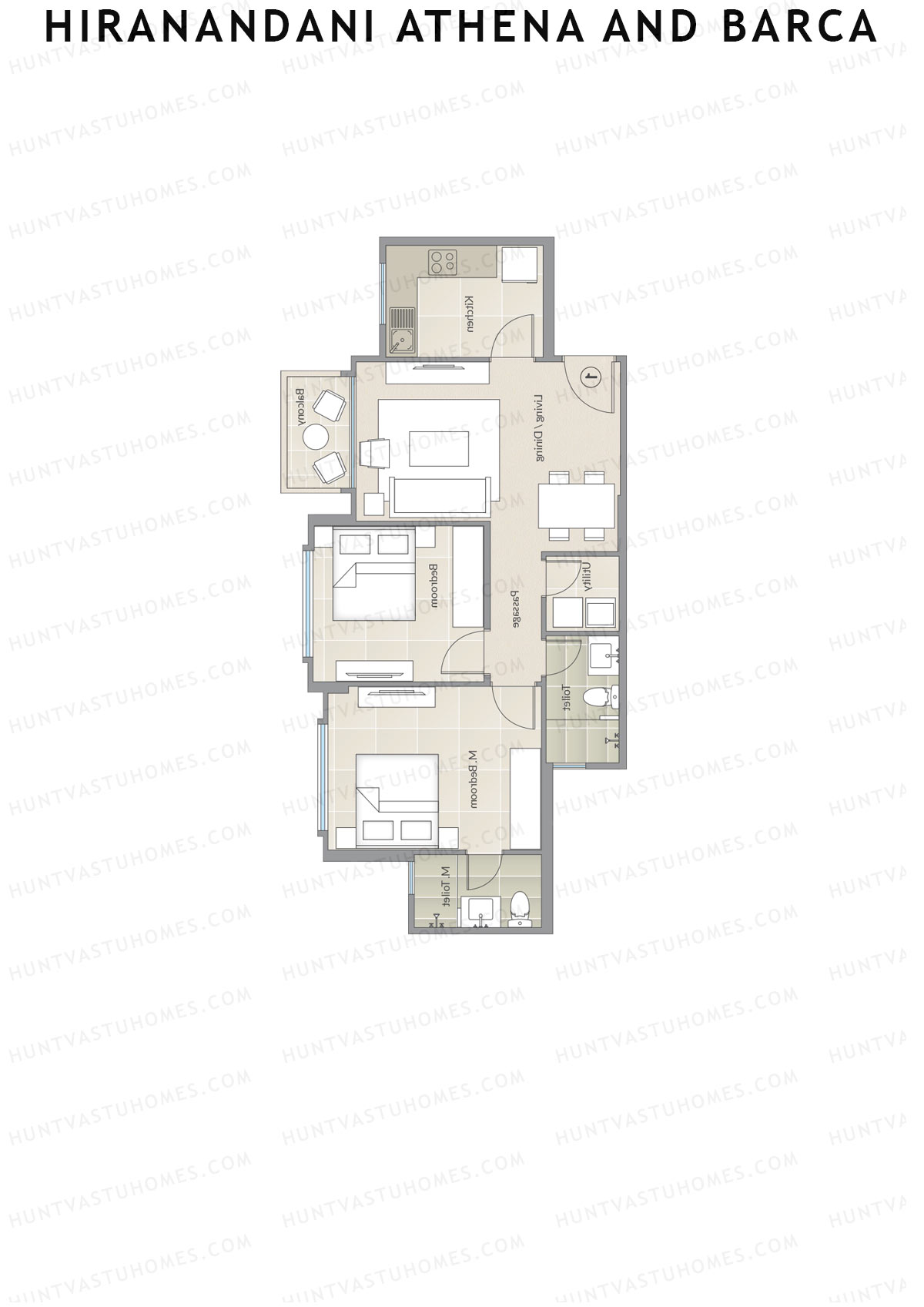 Hiranandani Athena and Barca Athena Unit 2 Floor Plan