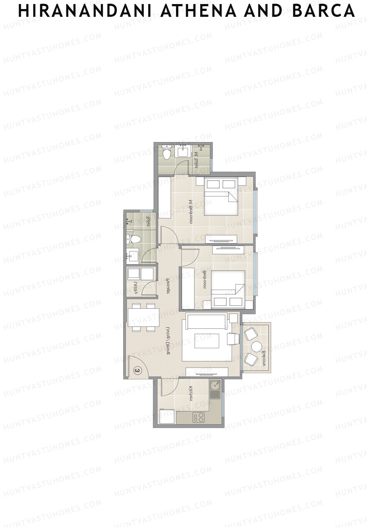 Hiranandani Athena and Barca Athena Unit 4 Floor Plan