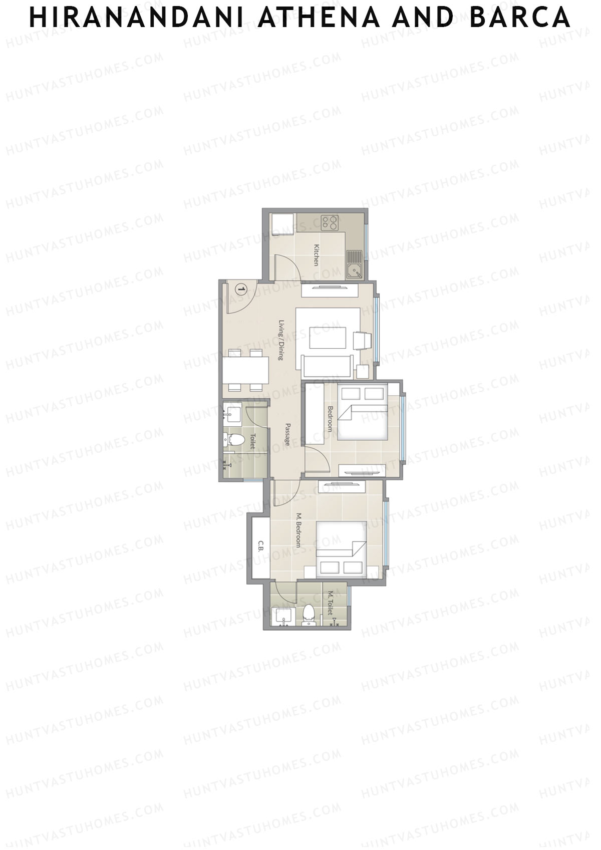 Hiranandani Athena and Barca Barca Unit 1 Floor Plan