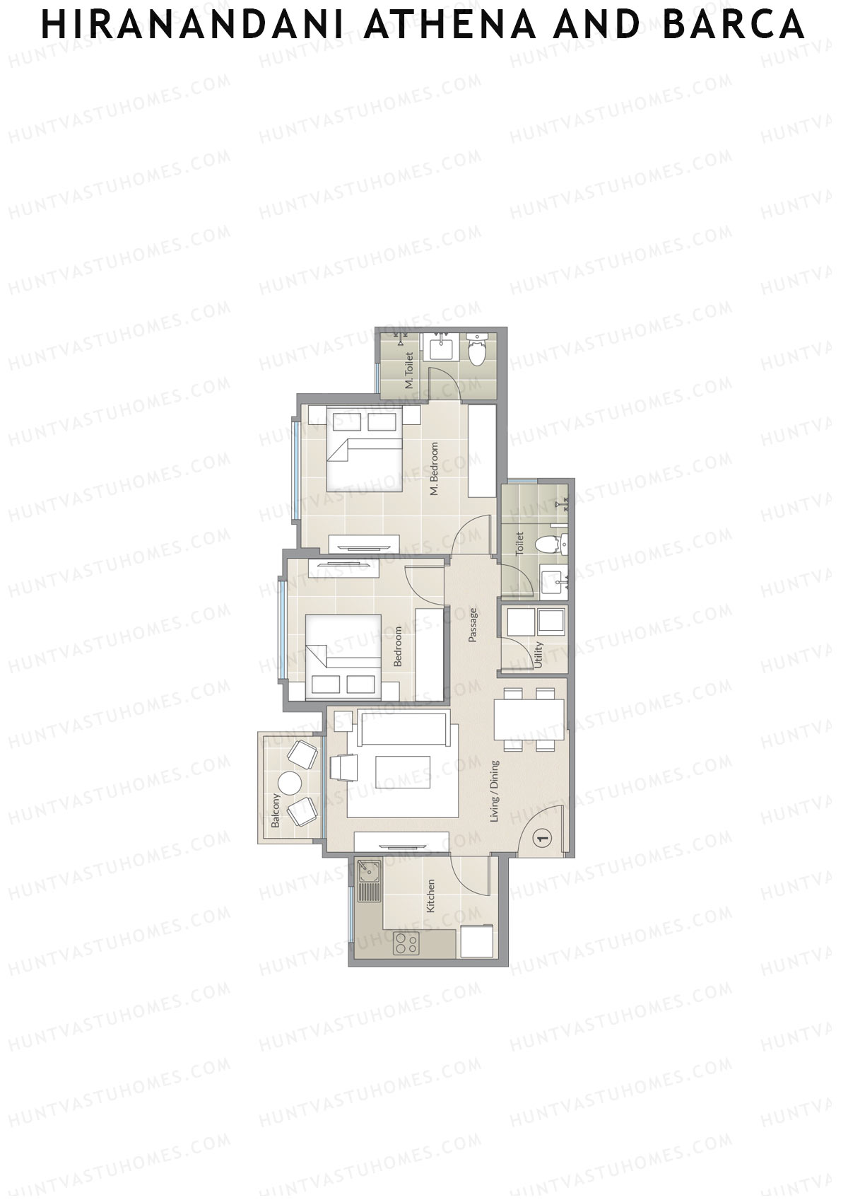 Hiranandani Athena and Barca Barca Unit 3 Floor Plan