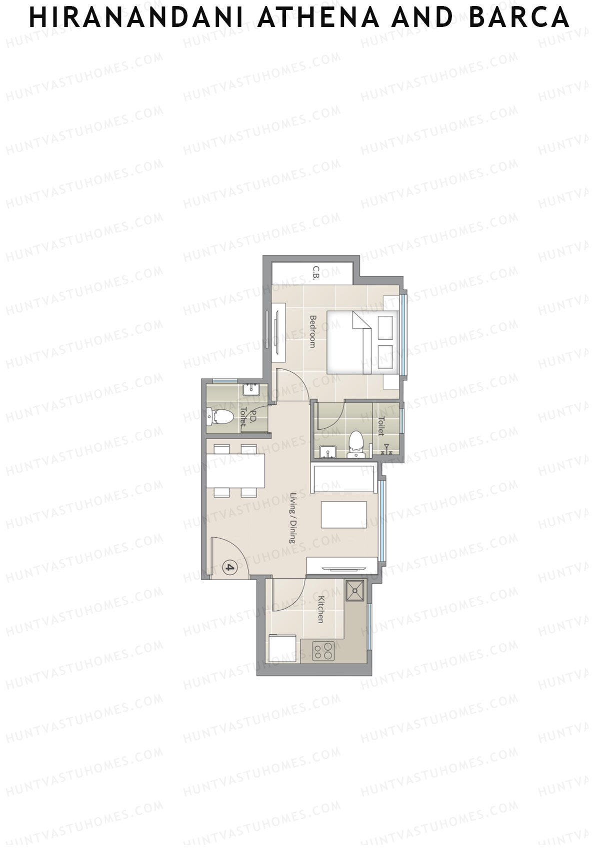 Hiranandani Athena and Barca Barca Unit 4 Floor Plan