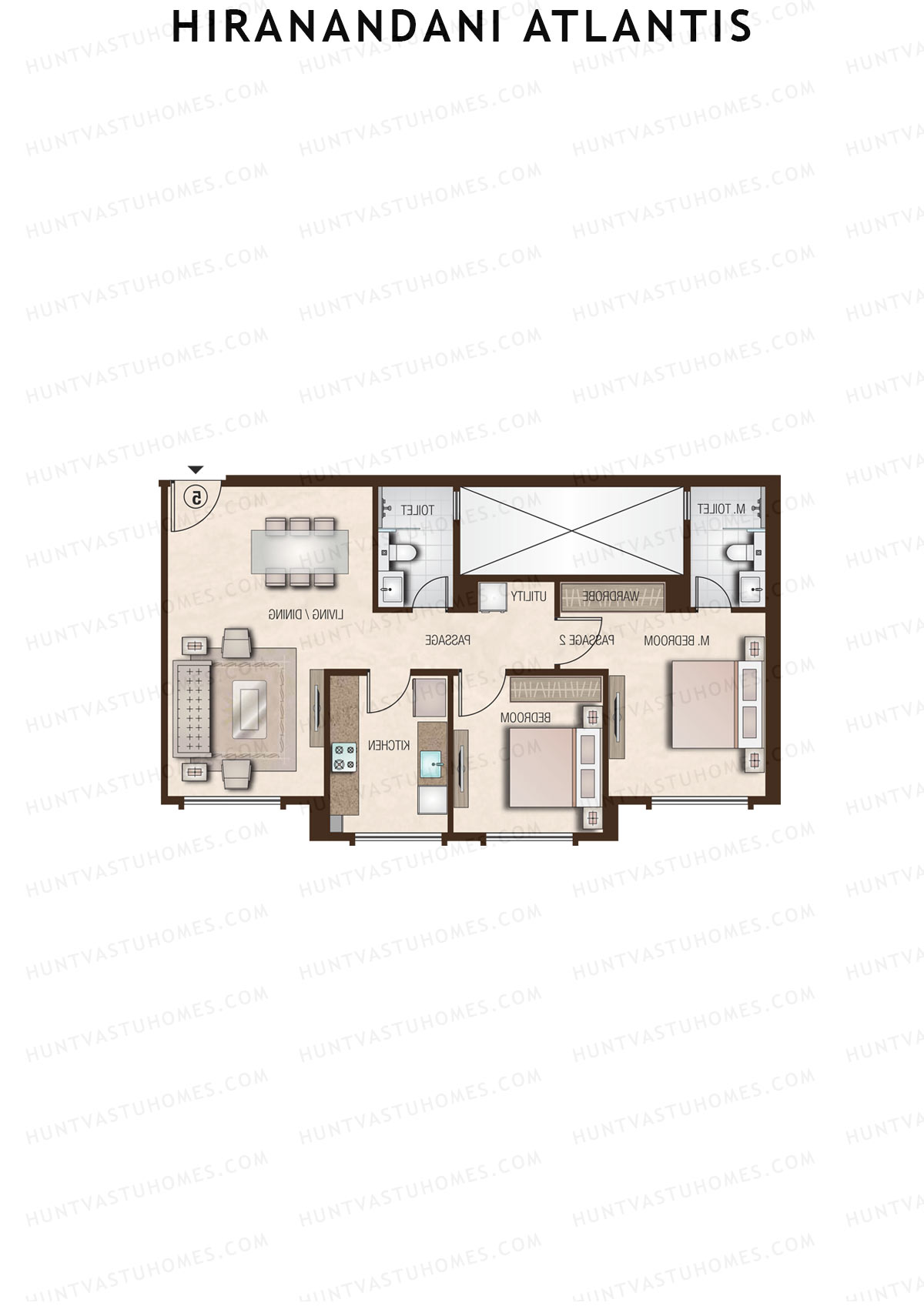 Hiranandani Atlantis Wing B Unit 2 Floor Plan