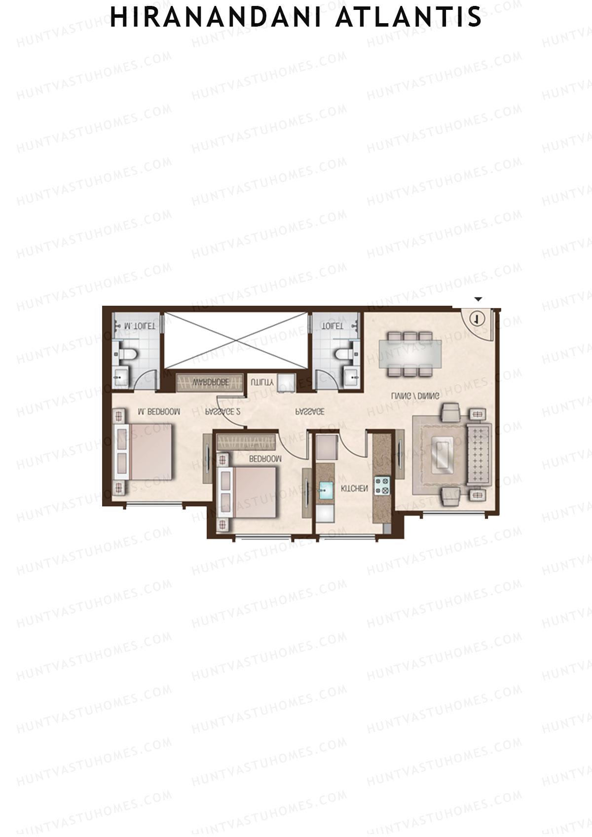 Hiranandani Atlantis Wing B Unit 3 Floor Plan