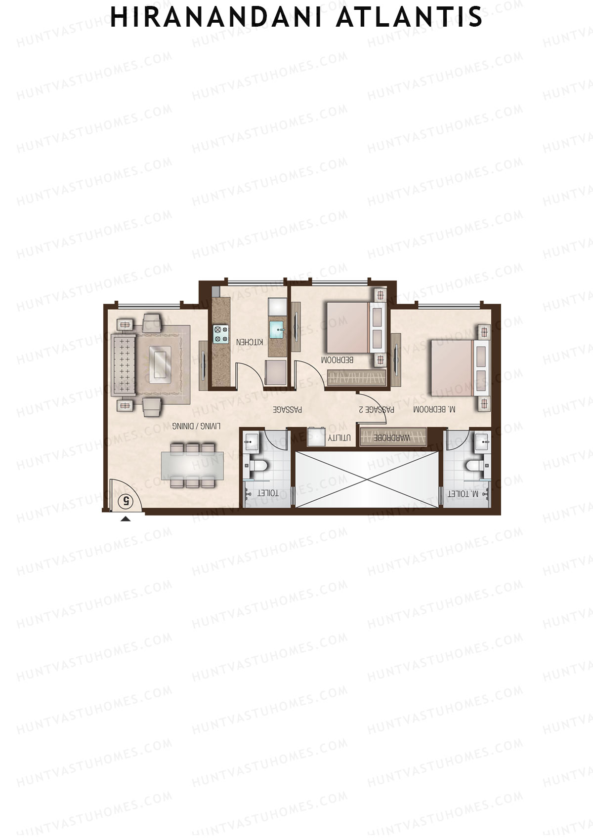Hiranandani Atlantis Wing B Unit 5 Floor Plan