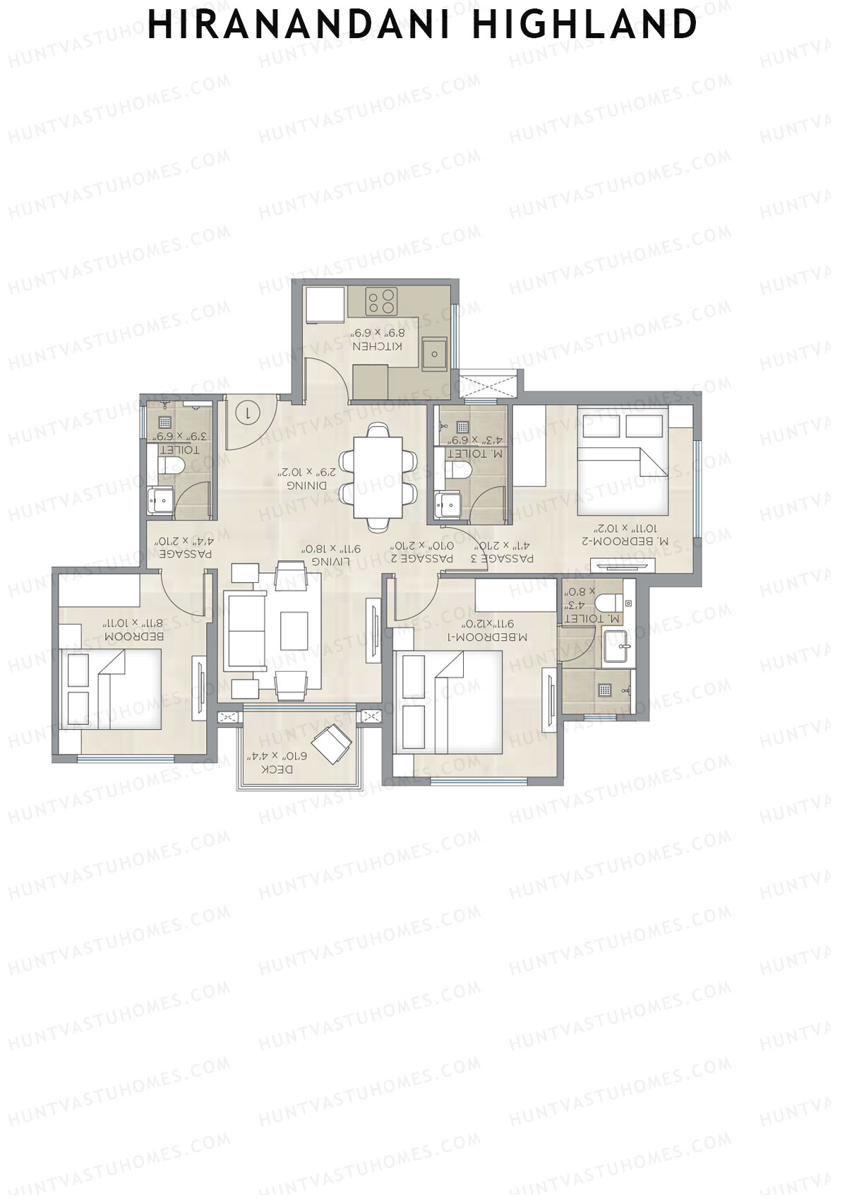 Hiranandani Highland Wing A Unit 1 Floor Plan