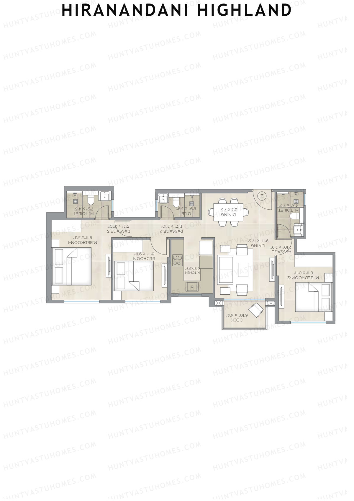 Hiranandani Highland Wing A Unit 2 Floor Plan
