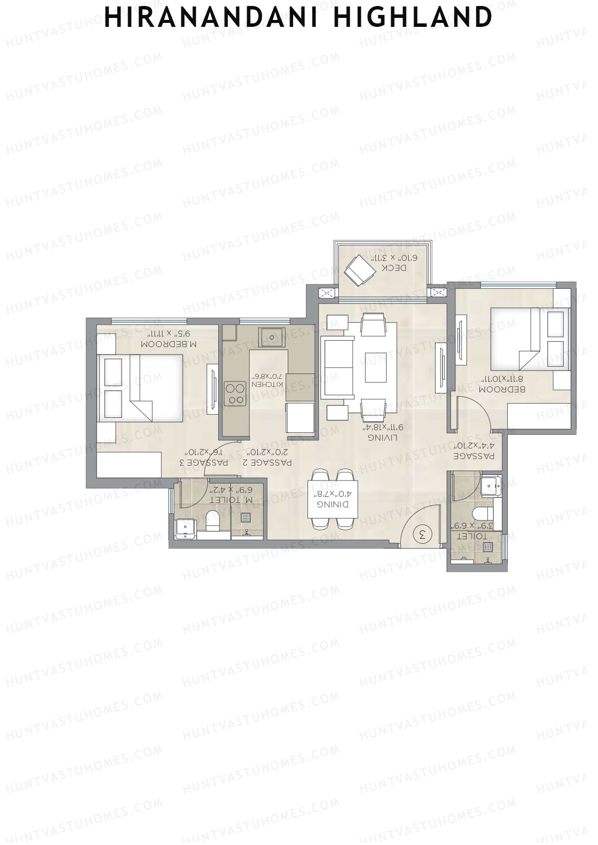 Hiranandani Highland Wing A Unit 3 Floor Plan