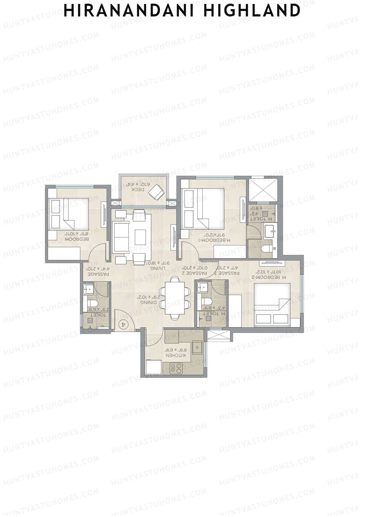 Hiranandani Highland Wing A Unit 4 Floor Plan