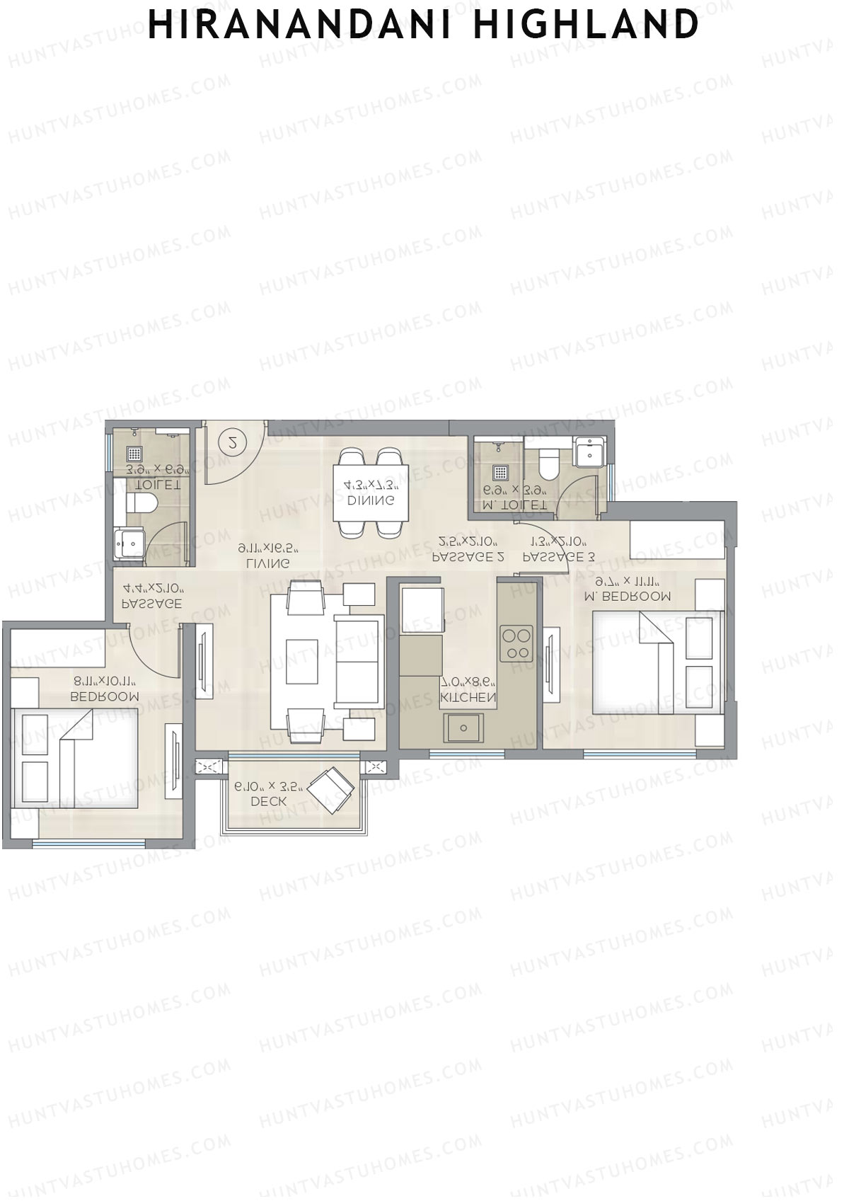 Hiranandani Highland Wing B Unit 1 Floor Plan