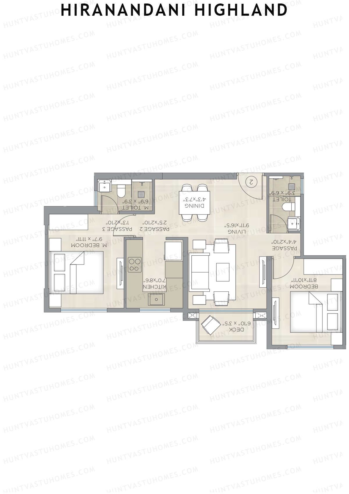 Hiranandani Highland Wing B Unit 2 Floor Plan
