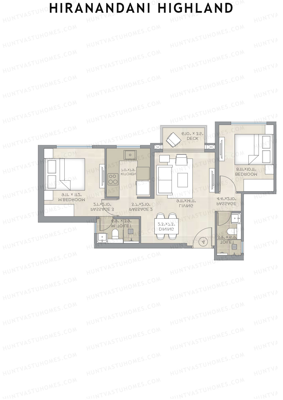 Hiranandani Highland Wing B Unit 3 Floor Plan