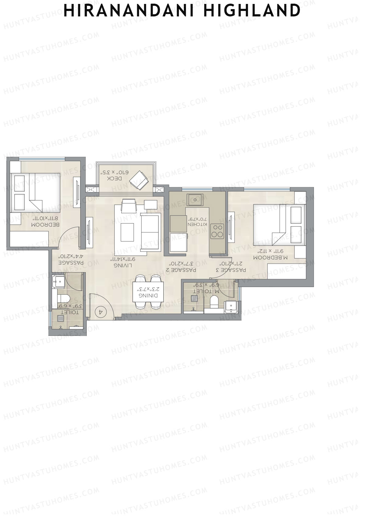 Hiranandani Highland Wing B Unit 4 Floor Plan