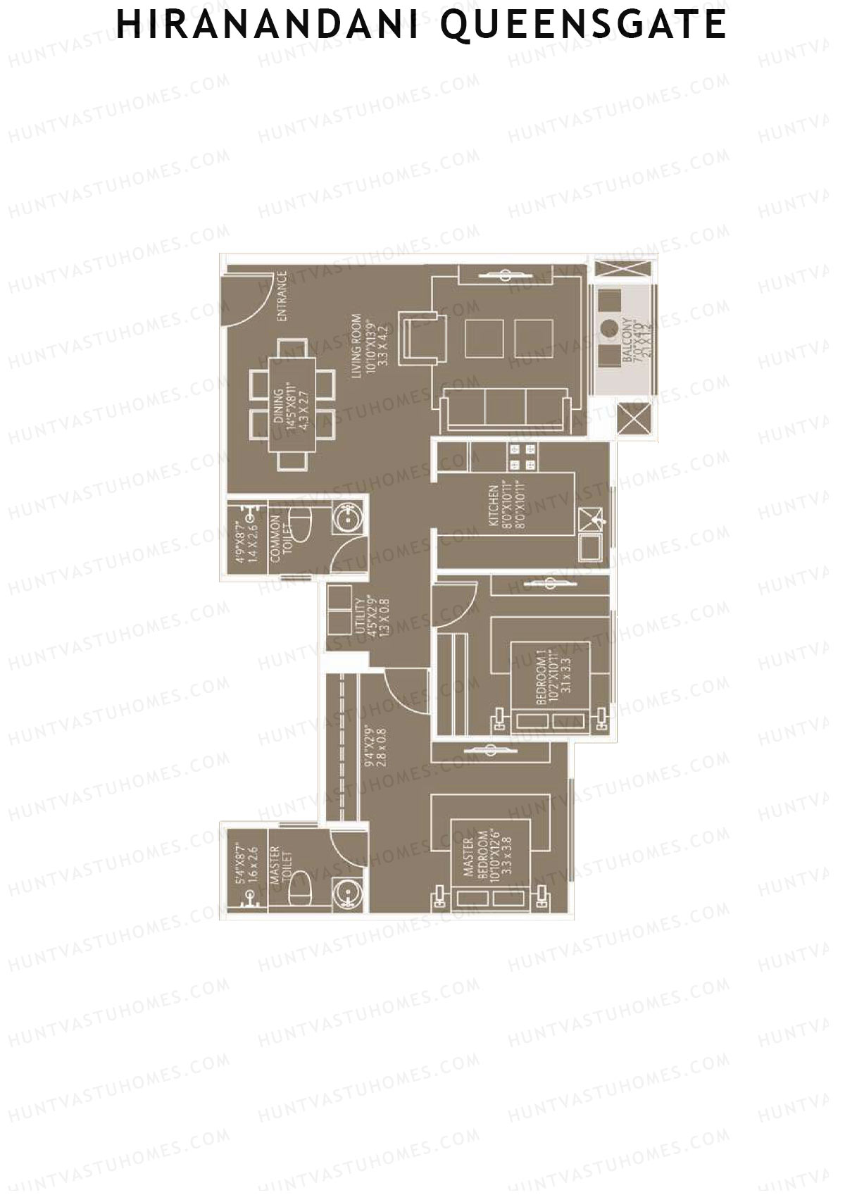 Hiranandani QueensGate Wing A Unit 2 Floor Plan