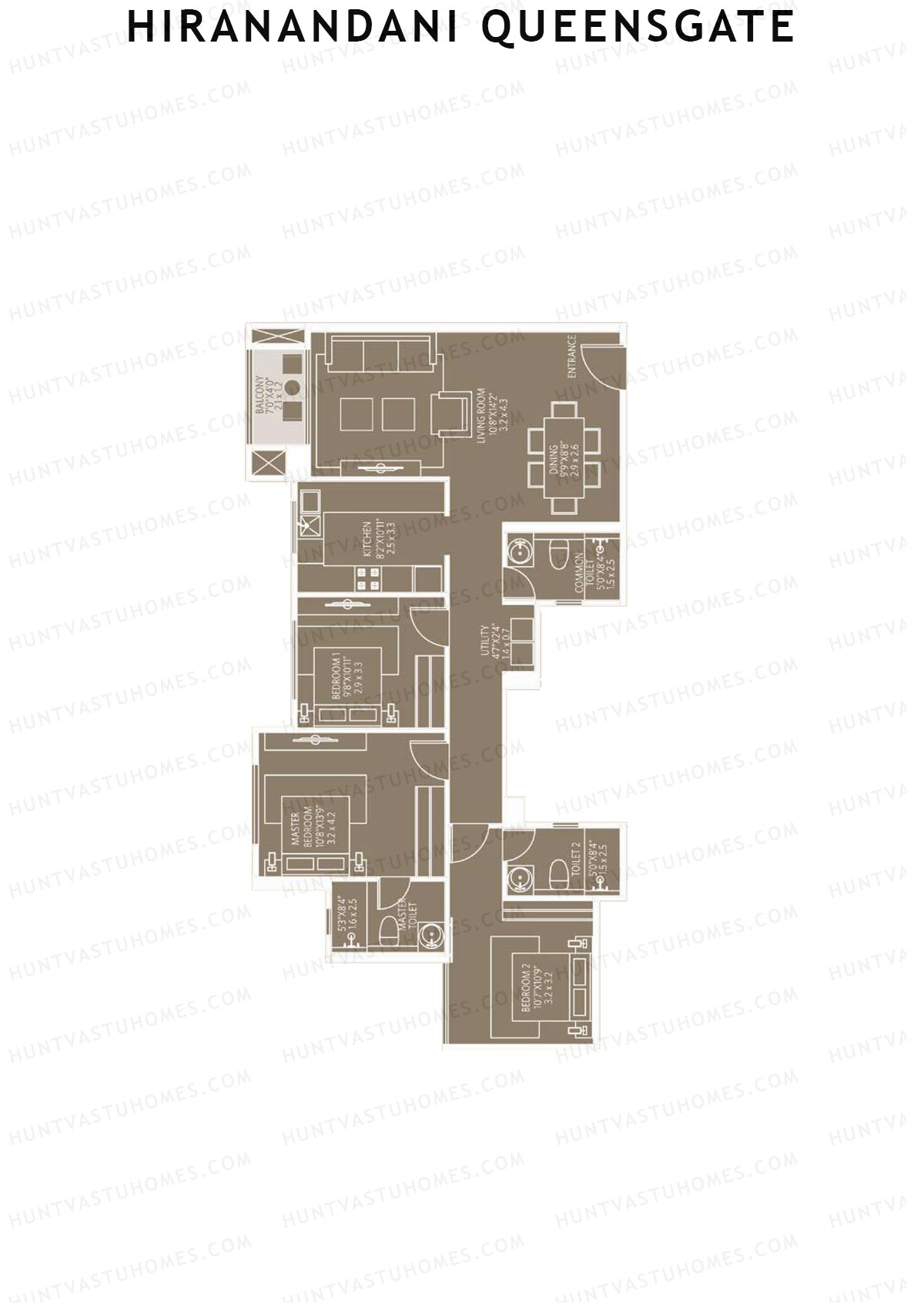 Hiranandani QueensGate Wing A Unit 3 Floor Plan