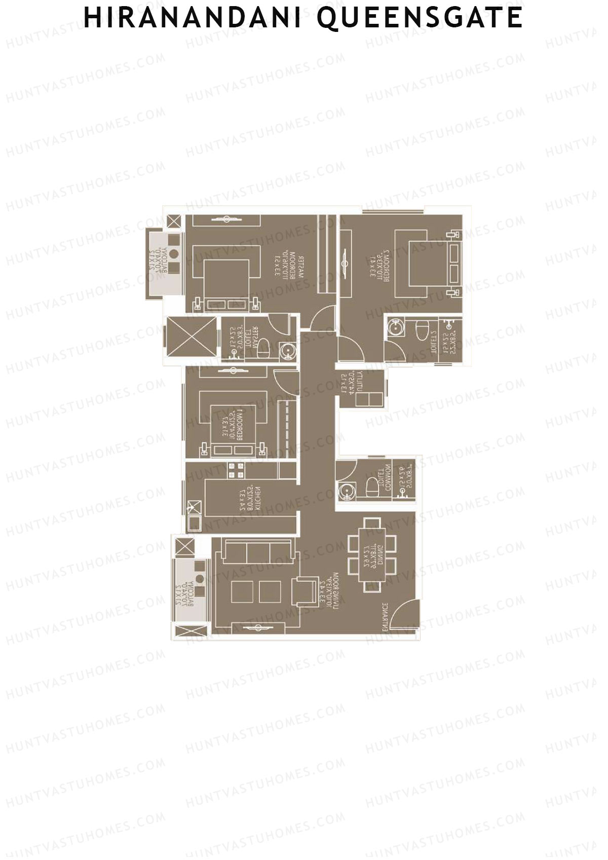 Hiranandani QueensGate Wing A Unit 4 Floor Plan