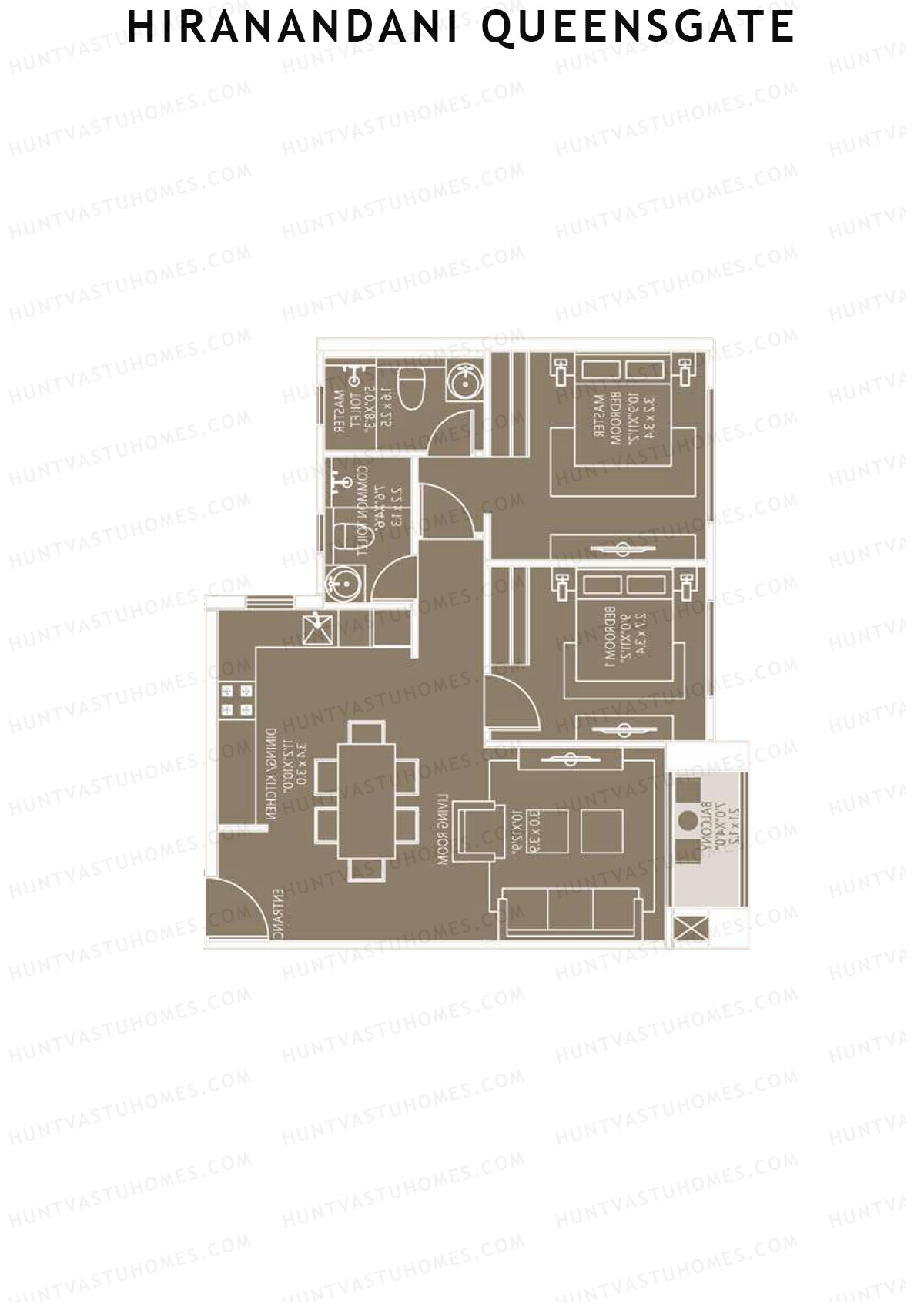 Hiranandani QueensGate Wing B Unit 4 Floor Plan