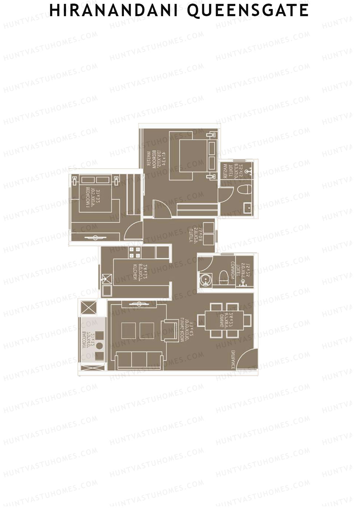 Hiranandani QueensGate Wing B Unit 7 Floor Plan