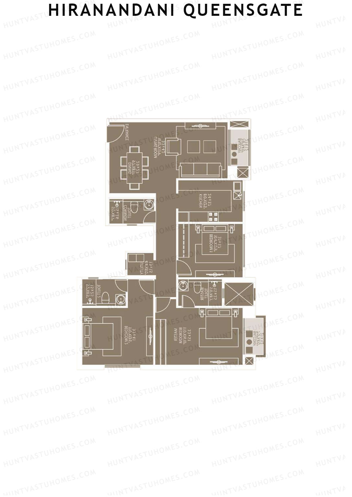 Hiranandani QueensGate Wing C Unit 1 Floor Plan